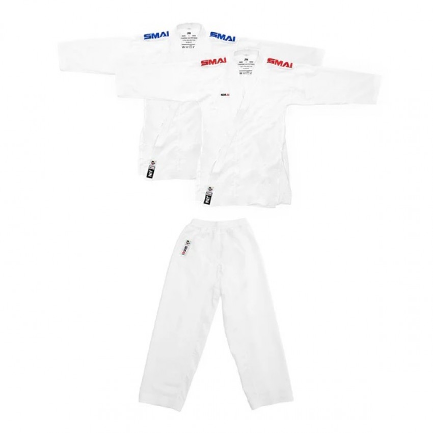 КОМПЛЕКТ КІМОНО (2 КУРТКИ ТА 1 ШТАНИ) "JIN KUMITE GI ELITE" PREMIER LEAGUE | БІЛЕ | SMAI AS-034PACK