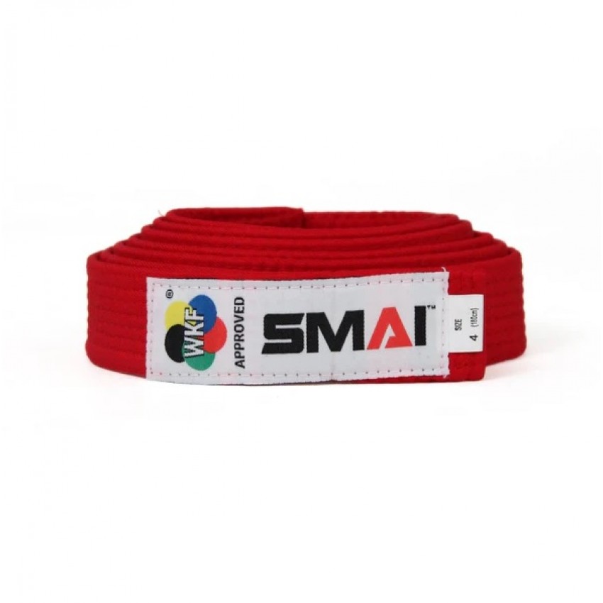 Пояс для кимоно с лицензией WKF | красный | SMAI SM B001RWKF