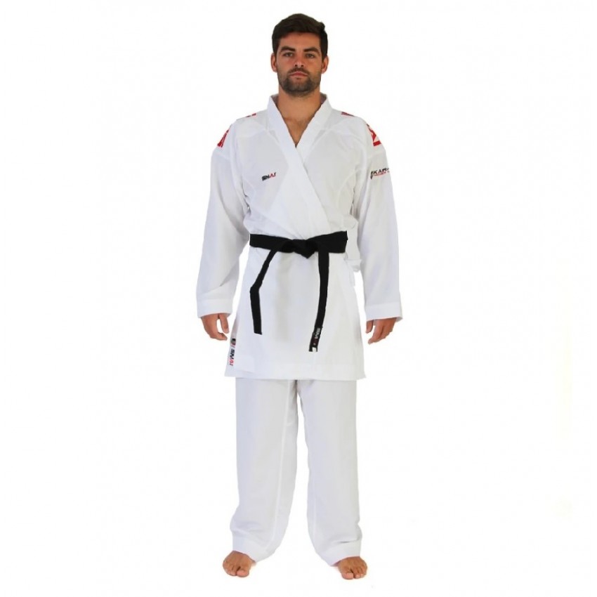 Кімоно для карате "JIN KUMITE GI ELITE" Premier League (червоні смуги на плечах) | біле | SMAI AS-034R