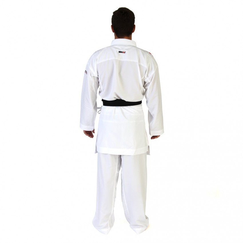 Кімоно для карате "JIN KUMITE GI ELITE" з ліцензією WKF (сині смуги на плечах) | біле | SMAI AS-034B