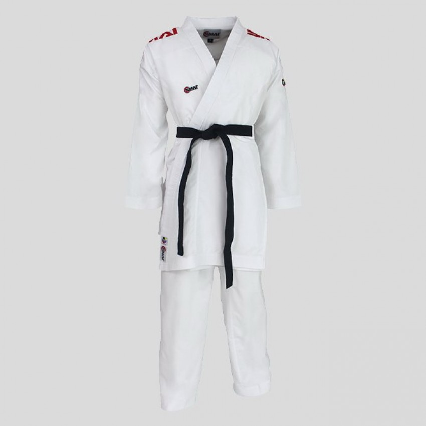 Кімоно для карате "JIN KUMITE GI ELITE" Premier League (червоні смуги на плечах) | біле | SMAI AS-034R